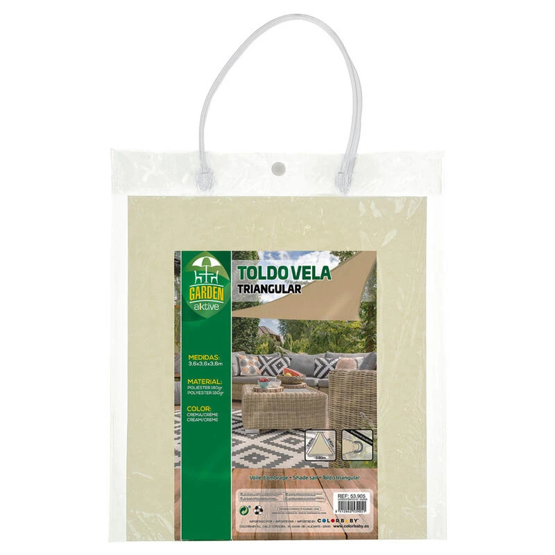 Aktive Garden Store D'ombrage Triangulaire Couleur CrĂšme â Image 4