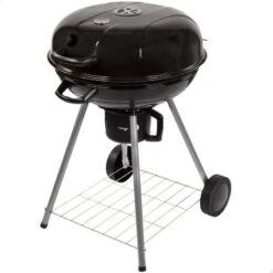 Barbecue Portable Rond Au Charbon De Bois Avec Couvercle Aktive