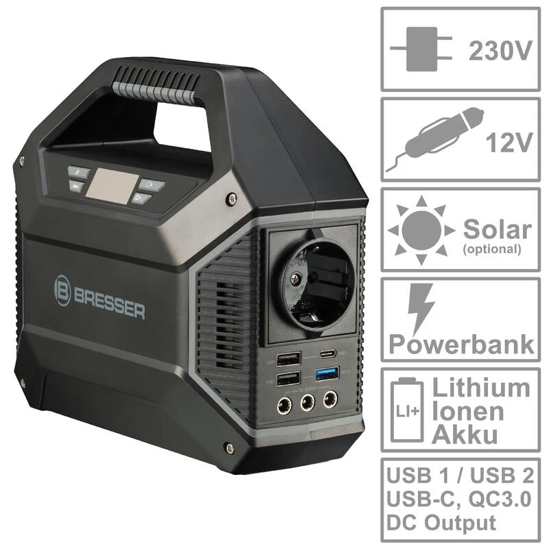 Batterie Externe Portable BRESSER 155 W - Powerbank, Camping, Voyage â Image 2