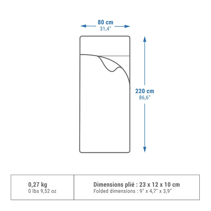 Quechua DRAP DE SAC BASIC EN POLYESTER POUR SAC DE COUCHAGE â Image 2