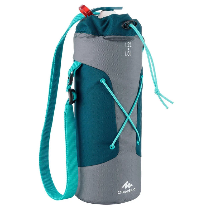 Quechua Housse Isotherme Pour Gourde Randonnée 1,2 à 1,5 Litre Gris/bleu – Image 5