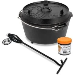 Petromax Dutch Oven FT6-6QT (avec Pieds) Ensemble - PoĂŞle + Levier De Couvercle