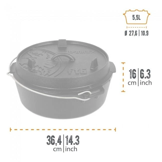 Petromax Dutch Oven FT6-6QT - Sans Pieds – Image 3