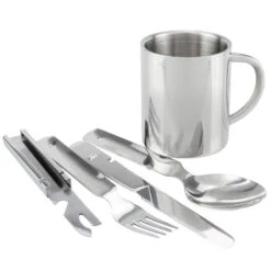 Set De Couverts De Camping & Tasse Thermique Inox | 1 Personne