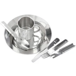 Set De Couverts De Camping, Assiette Creuse & Tasse Thermique Inox | 1 Personne