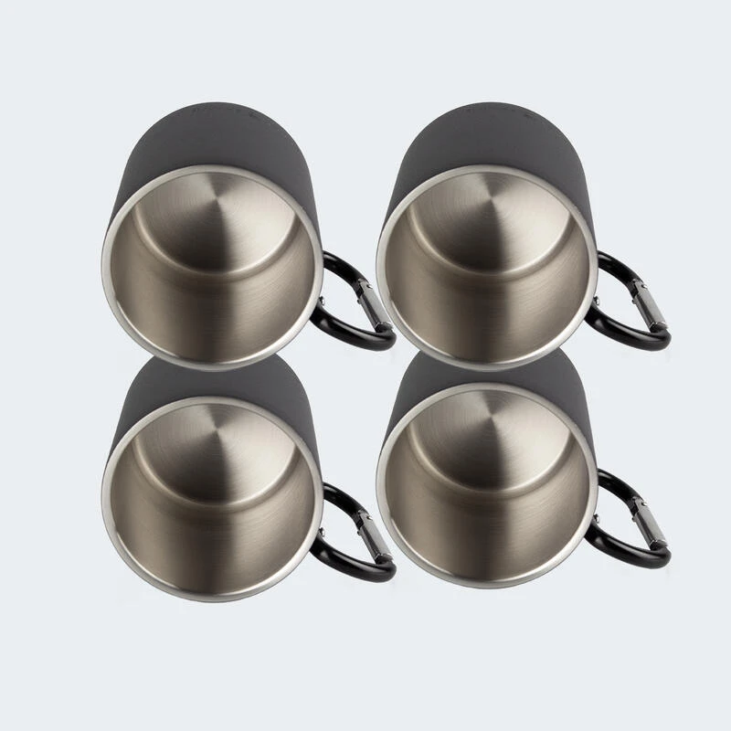 Tasse Thermique De Camping 300 Ml | Mousqueton | Acier Inoxydable | 4 Gobelets â Image 4
