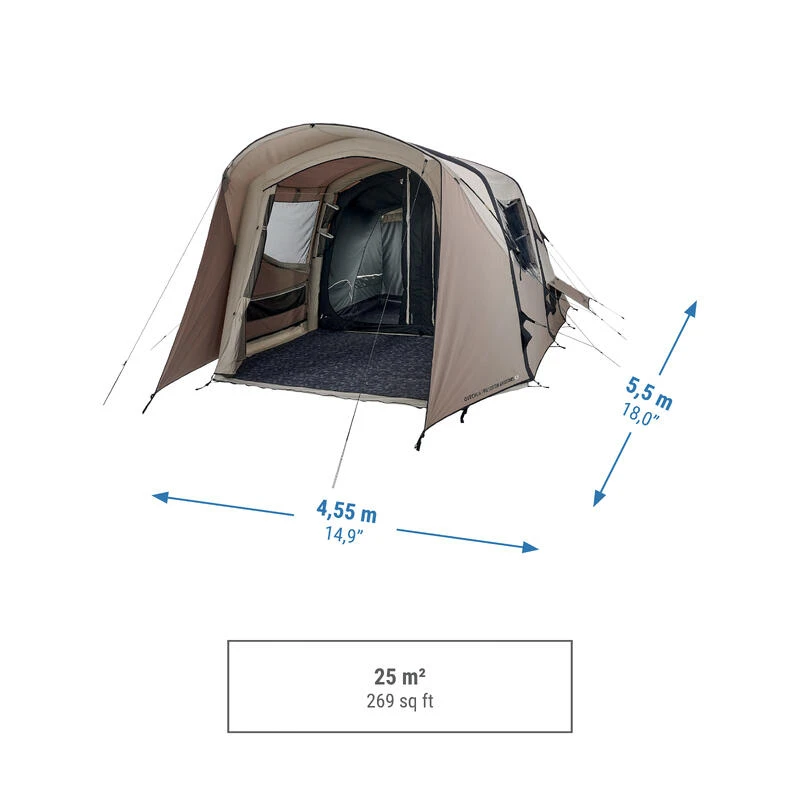 Quechua Tente Gonflable De Camping - AirSeconds 4.2 Polycoton - 4 Personnes - 2 Chambres â Image 3